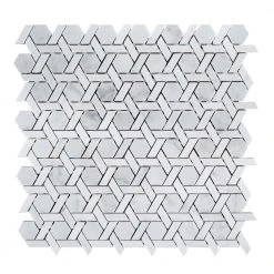 Primrose Chapel White 11.875 in. x 11.75 in. Basket Weave Textured Marble Wall & Floor Mosaic Tile (9.588 sq. ft./Case) by Jeffrey Court