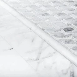 Primrose Chapel White 11.875 in. x 11.75 in. Basket Weave Textured Marble Wall & Floor Mosaic Tile (9.588 sq. ft./Case) by Jeffrey Court -Tile Elegant Shop white jeffrey court marble tile 99280 a0 1000