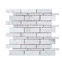 Restful Sea White 10.5 in. x 10.75 in. Interlocking Textured Marble Wall and Floor Mosaic Tile (7.839 sq. ft./Case) by Jeffrey Court