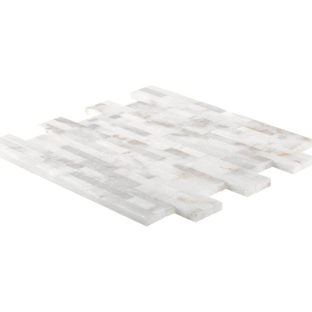 Venetian Brick White 11.625 in. x 12.5 in. Interlocking Polished Marble Mosaic Tile (10.09 sq. ft./Case) by Jeffrey Court 5 Venetian Brick White 11.625 in. x 12.5 in. Interlocking Polished Marble Mosaic Tile (10.09 sq. ft./Case) by Jeffrey Court - Image 3