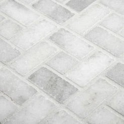 Ice Blocks White 11.875 in. x 11.875 in. Honed Marble Wall and Floor Mosaic Tile (9.79 sq. ft./Case) by Jeffrey Court 11 Ice Blocks White 11.875 in. x 11.875 in. Honed Marble Wall and Floor Mosaic Tile (9.79 sq. ft./Case) by Jeffrey Court -Tile Elegant Shop white jeffrey court marble tile 99721 1d 1000