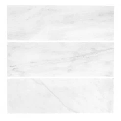 Carrara White/Grey 4 in. x 12 in. Honed Marble Wall and Floor Tile (10 sq. ft./Case) by Jeffrey Court