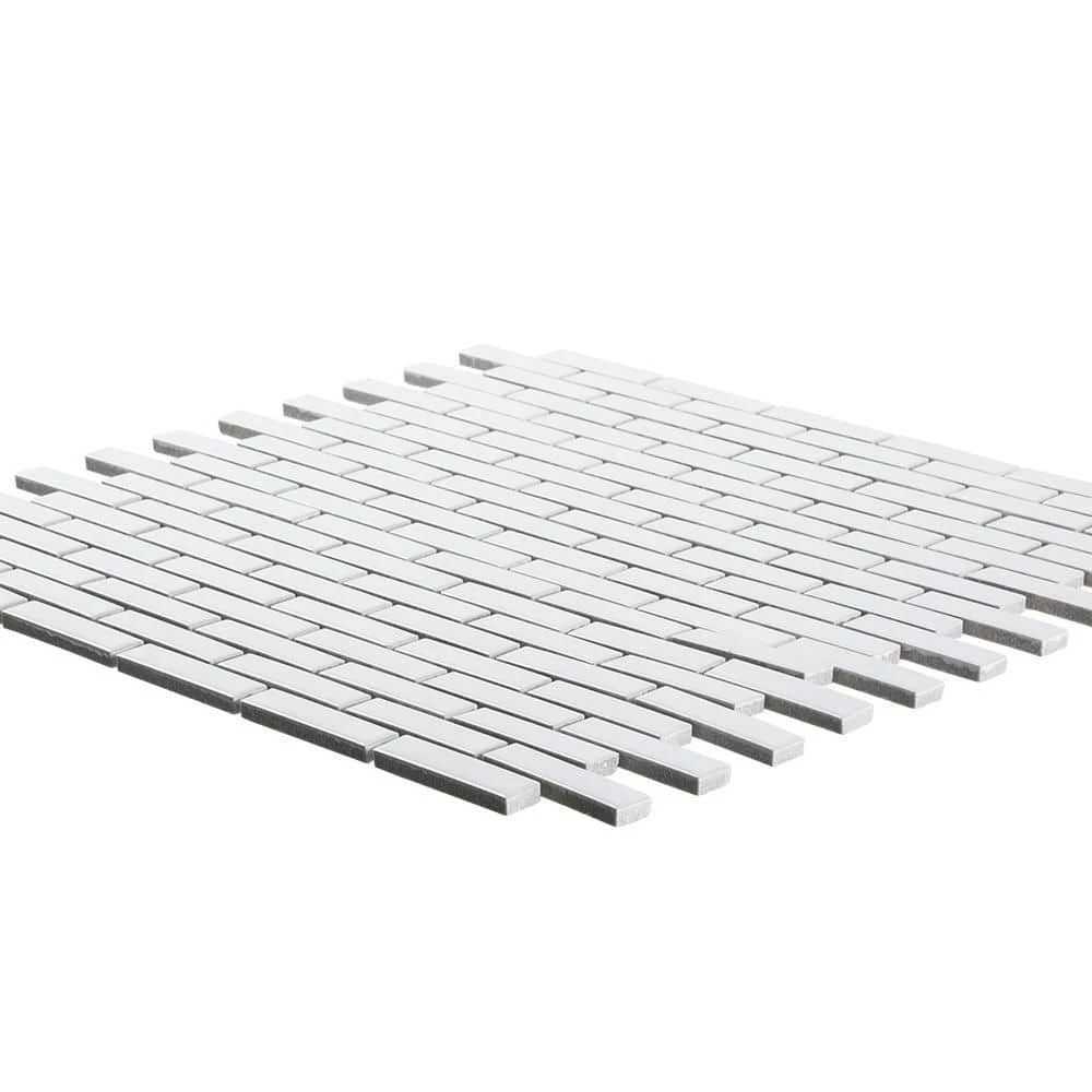 Trinket White 11.625 in. x 12 in. Interlocking Matte Porcelain Wall and Floor Mosaic Tile (14.53 sq. ft./Case) by Jeffrey Court 5 Trinket White 11.625 in. x 12 in. Interlocking Matte Porcelain Wall and Floor Mosaic Tile (14.53 sq. ft./Case) by Jeffrey Court - Image 3