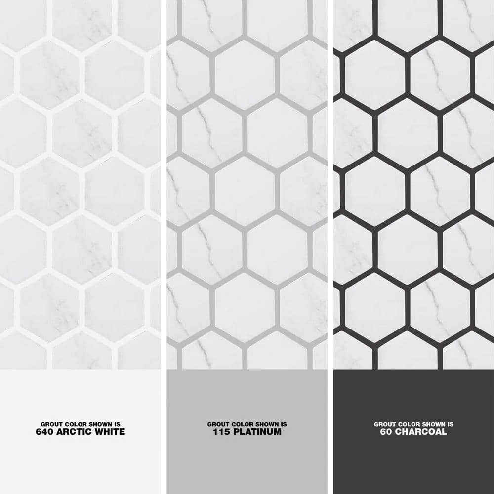 Whisper Valley White 11 in. x 12.625 in. Hexagon Matte Porcelain Wall and Floor Mosaic Tile (0.964 sq. ft./Each) by Jeffrey Court 7 Whisper Valley White 11 in. x 12.625 in. Hexagon Matte Porcelain Wall and Floor Mosaic Tile (0.964 sq. ft./Each) by Jeffrey Court - Image 5