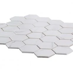 Whisper Valley White 11 in. x 12.625 in. Hexagon Matte Porcelain Wall and Floor Mosaic Tile (0.964 sq. ft./Each) by Jeffrey Court 10 Whisper Valley White 11 in. x 12.625 in. Hexagon Matte Porcelain Wall and Floor Mosaic Tile (0.964 sq. ft./Each) by Jeffrey Court -Tile Elegant Shop white jeffrey court mosaic tile 98439 40 1000