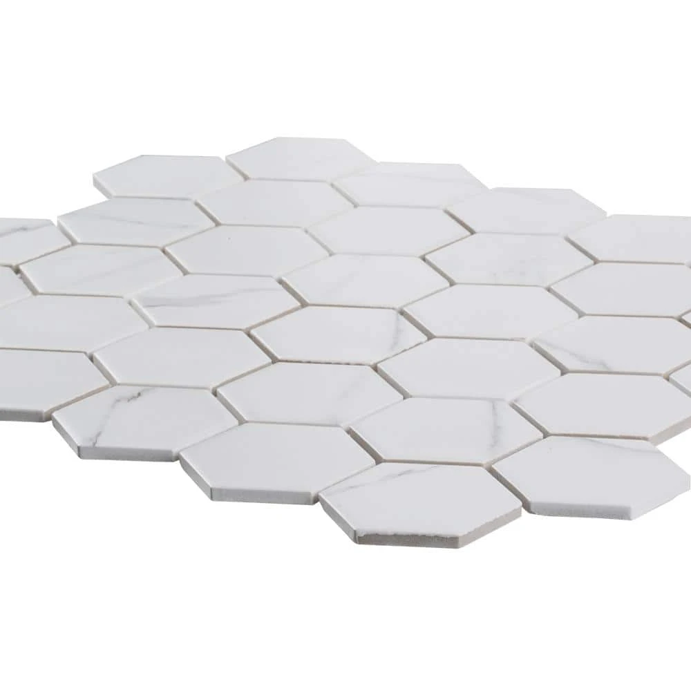 Whisper Valley White 11 in. x 12.625 in. Hexagon Matte Porcelain Wall and Floor Mosaic Tile (0.964 sq. ft./Each) by Jeffrey Court 5 Whisper Valley White 11 in. x 12.625 in. Hexagon Matte Porcelain Wall and Floor Mosaic Tile (0.964 sq. ft./Each) by Jeffrey Court - Image 3