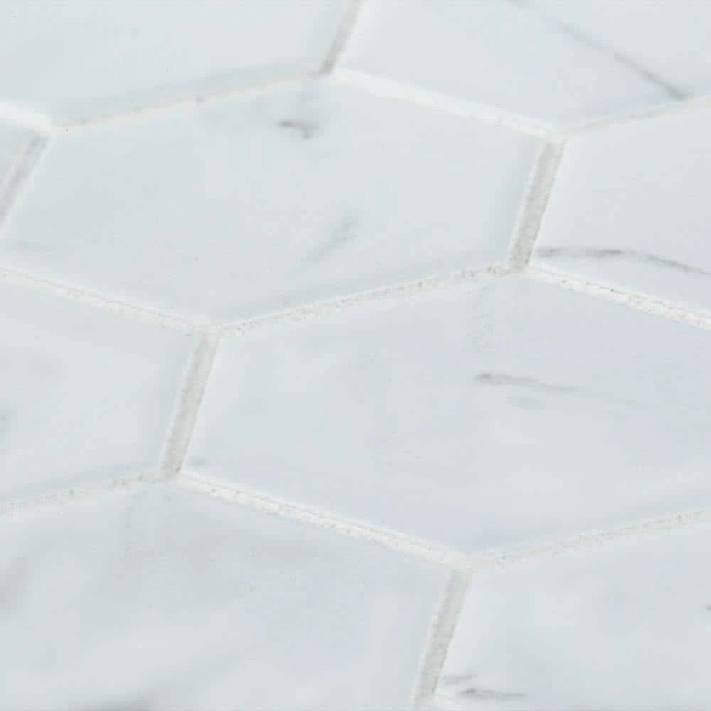 Whisper Valley White 11 in. x 12.625 in. Hexagon Matte Porcelain Wall and Floor Mosaic Tile (0.964 sq. ft./Each) by Jeffrey Court 6 Whisper Valley White 11 in. x 12.625 in. Hexagon Matte Porcelain Wall and Floor Mosaic Tile (0.964 sq. ft./Each) by Jeffrey Court - Image 4