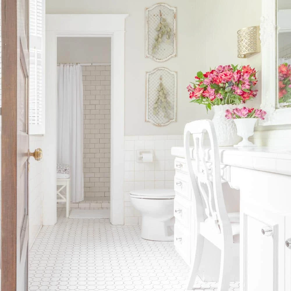 Fresh White 3 in. x 6 in. Glossy Ceramic Single Bullnose Wall Trim Tile by Jeffrey Court 4 Fresh White 3 in. x 6 in. Glossy Ceramic Single Bullnose Wall Trim Tile by Jeffrey Court - Image 2