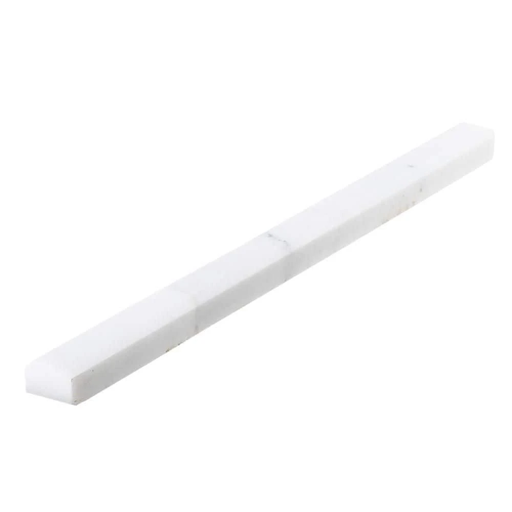 Italian White Carrara .75 in. x 12 in. Honed Marble Wall Pencil Tile (1 Linear Foot) by Jeffrey Court 5 Italian White Carrara .75 in. x 12 in. Honed Marble Wall Pencil Tile (1 Linear Foot) by Jeffrey Court - Image 3