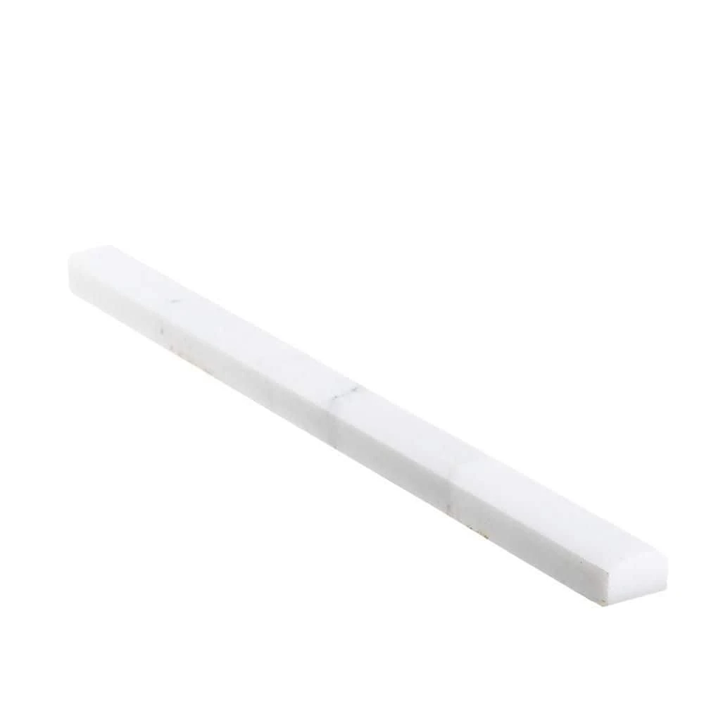 Italian White Carrara .75 in. x 12 in. Honed Marble Wall Pencil Tile (1 Linear Foot) by Jeffrey Court 6 Italian White Carrara .75 in. x 12 in. Honed Marble Wall Pencil Tile (1 Linear Foot) by Jeffrey Court - Image 4