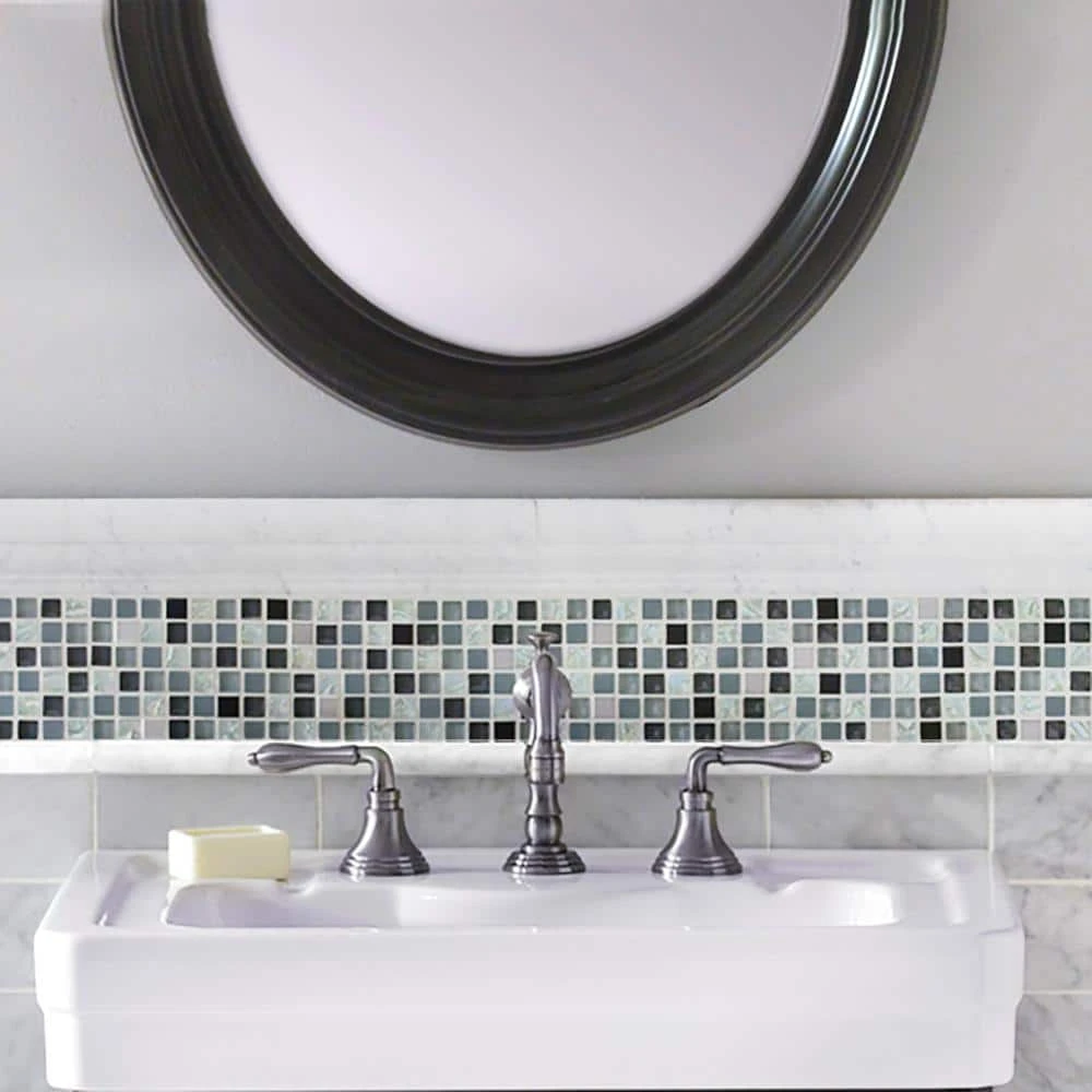 Italian White Carrara .75 in. x 12 in. Honed Marble Wall Pencil Tile (1 Linear Foot) by Jeffrey Court 4 Italian White Carrara .75 in. x 12 in. Honed Marble Wall Pencil Tile (1 Linear Foot) by Jeffrey Court - Image 2