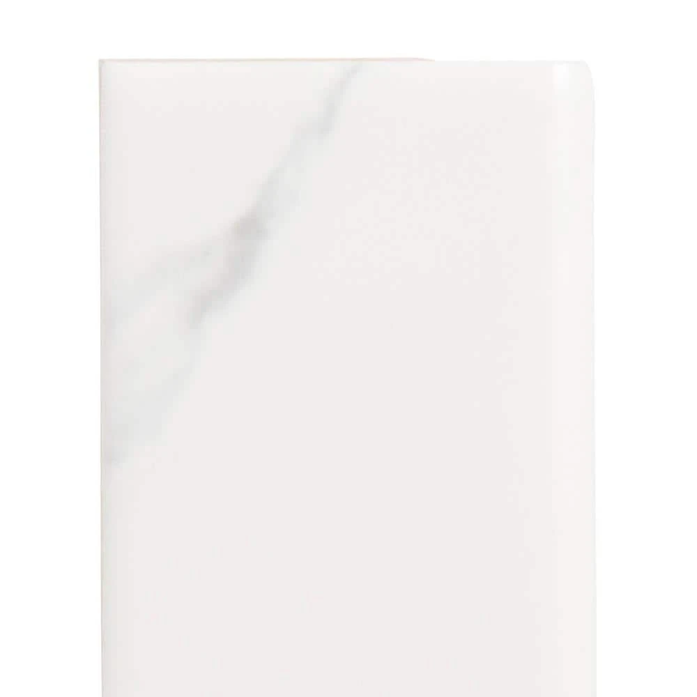 Carrara Inkjet White 2 in. x 6 in. Matte Ceramic Wall Single Bullnose Tile by Jeffrey Court 10 Carrara Inkjet White 2 in. x 6 in. Matte Ceramic Wall Single Bullnose Tile by Jeffrey Court - Image 8