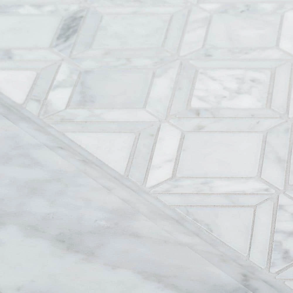 Italian White Carrara White 4 in. x 12 in. Honed Marble Wall Base Tile (1 Linear Foot) by Jeffrey Court 10 Italian White Carrara White 4 in. x 12 in. Honed Marble Wall Base Tile (1 Linear Foot) by Jeffrey Court - Image 8