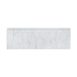 Italian White Carrara White 4 in. x 12 in. Honed Marble Wall Base Tile (1 Linear Foot) by Jeffrey Court