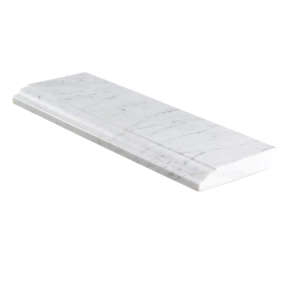 Italian White Carrara White 4 in. x 12 in. Honed Marble Wall Base Tile (1 Linear Foot) by Jeffrey Court 4 Italian White Carrara White 4 in. x 12 in. Honed Marble Wall Base Tile (1 Linear Foot) by Jeffrey Court - Image 2