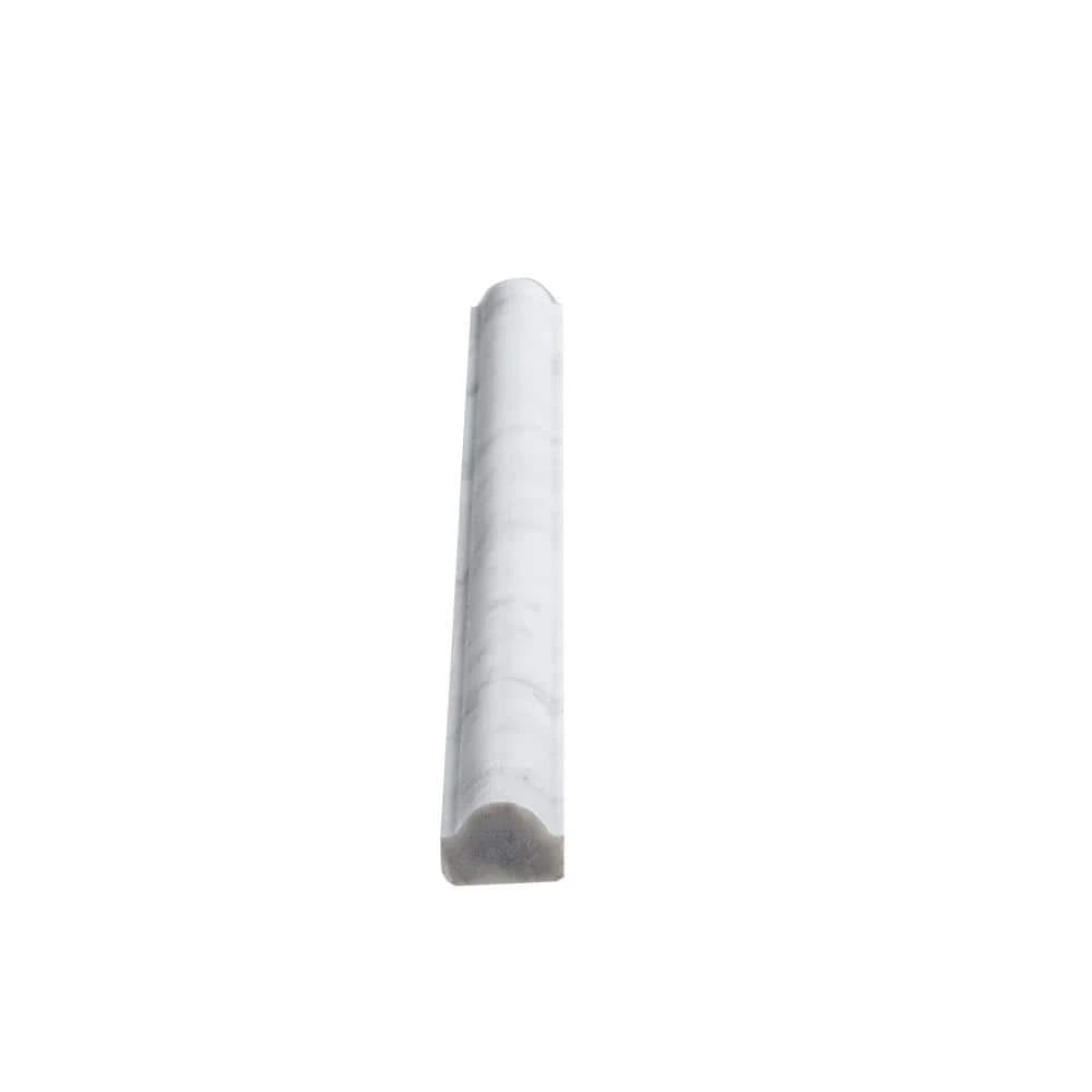 Carrara White 0.75 in. x 12 in. Honed Marble Wall Pencil Tile (1 Linear Foot) by Jeffrey Court 5 Carrara White 0.75 in. x 12 in. Honed Marble Wall Pencil Tile (1 Linear Foot) by Jeffrey Court - Image 3