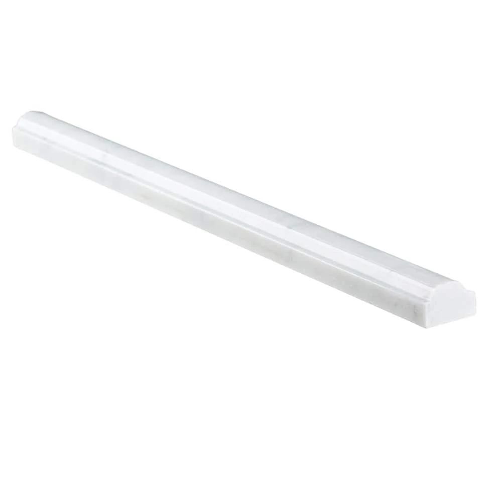 Carrara White 0.75 in. x 12 in. Honed Marble Wall Pencil Tile (1 Linear Foot) by Jeffrey Court 4 Carrara White 0.75 in. x 12 in. Honed Marble Wall Pencil Tile (1 Linear Foot) by Jeffrey Court - Image 2