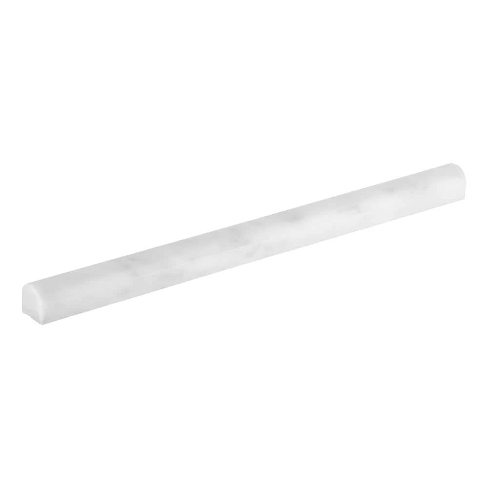 Carrara White .75 in. x 12 in. Honed Marble Wall Pencil Tile (1 Linear Foot) by Jeffrey Court 5 Carrara White .75 in. x 12 in. Honed Marble Wall Pencil Tile (1 Linear Foot) by Jeffrey Court - Image 3