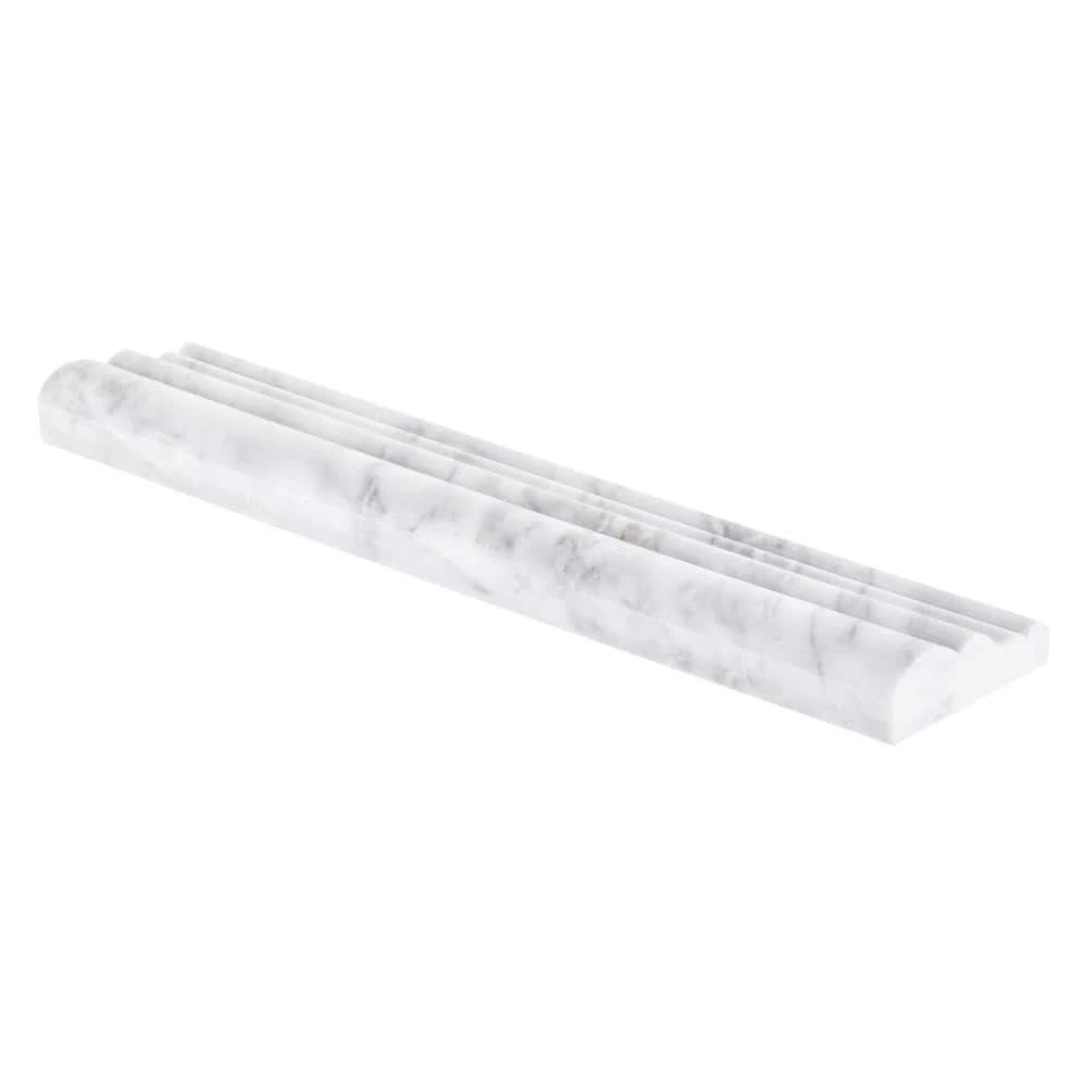Carrara White 2.5 in. x 11.75 in. Honed Marble Wall Crown Tile by Jeffrey Court 7 Carrara White 2.5 in. x 11.75 in. Honed Marble Wall Crown Tile by Jeffrey Court - Image 5