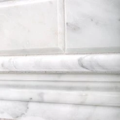 Carrara White 2.5 in. x 11.75 in. Honed Marble Wall Crown Tile by Jeffrey Court 10 Carrara White 2.5 in. x 11.75 in. Honed Marble Wall Crown Tile by Jeffrey Court -Tile Elegant Shop white jeffrey court tile trim 99063 40 1000