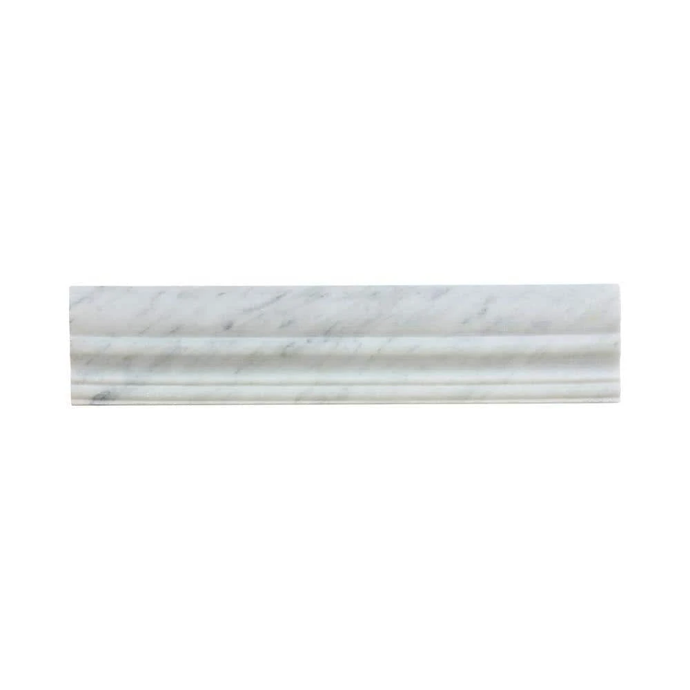 Carrara White 2.5 in. x 11.75 in. Honed Marble Wall Crown Tile by Jeffrey Court 3 Carrara White 2.5 in. x 11.75 in. Honed Marble Wall Crown Tile by Jeffrey Court
