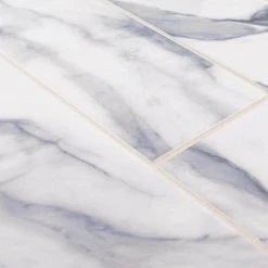 Glossy Ocean Carrara White 4 in. x 12 in. Subway Gloss Ceramic Wall Tile (9.687 sq. ft./Case) by Jeffrey Court 12 Glossy Ocean Carrara White 4 in. x 12 in. Subway Gloss Ceramic Wall Tile (9.687 sq. ft./Case) by Jeffrey Court -Tile Elegant Shop white ocean jeffrey court ceramic tile 13010 77 1000