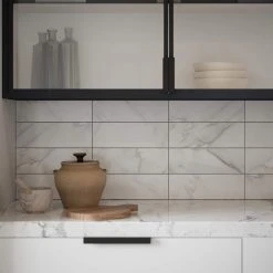 Glossy Ocean Carrara White 4 in. x 12 in. Subway Gloss Ceramic Wall Tile (9.687 sq. ft./Case) by Jeffrey Court 11 Glossy Ocean Carrara White 4 in. x 12 in. Subway Gloss Ceramic Wall Tile (9.687 sq. ft./Case) by Jeffrey Court -Tile Elegant Shop white ocean jeffrey court ceramic tile 13010 a0 1000