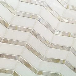 Blazon White Thassos And Mother Of Pearl Herringbone 11 3/4 in. x 11 5/8 in. Polished Glass Mosaic Tile by Ivy Hill Tile 14 Blazon White Thassos And Mother Of Pearl Herringbone 11 3/4 in. x 11 5/8 in. Polished Glass Mosaic Tile by Ivy Hill Tile -Tile Elegant Shop white thassos and mother of pearl ivy hill tile marble tile ext3rd101337 1f 1000