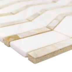 Blazon White Thassos And Mother Of Pearl Herringbone 11 3/4 in. x 11 5/8 in. Polished Glass Mosaic Tile by Ivy Hill Tile 11 Blazon White Thassos And Mother Of Pearl Herringbone 11 3/4 in. x 11 5/8 in. Polished Glass Mosaic Tile by Ivy Hill Tile -Tile Elegant Shop white thassos and mother of pearl ivy hill tile marble tile ext3rd101337 40 1000