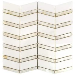 Blazon White Thassos And Mother Of Pearl Herringbone 11 3/4 in. x 11 5/8 in. Polished Glass Mosaic Tile by Ivy Hill Tile 12 Blazon White Thassos And Mother Of Pearl Herringbone 11 3/4 in. x 11 5/8 in. Polished Glass Mosaic Tile by Ivy Hill Tile -Tile Elegant Shop white thassos and mother of pearl ivy hill tile marble tile ext3rd101337 c3 1000