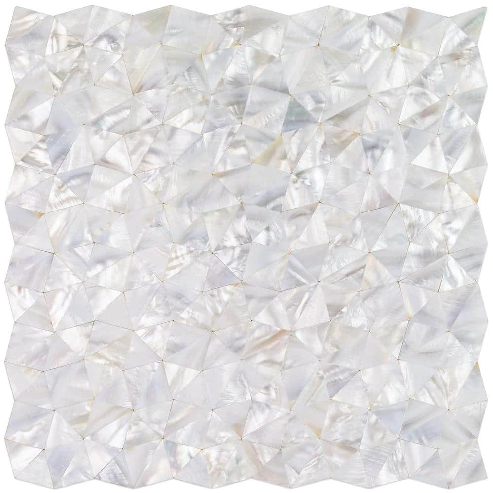 Lokahi White Troika 12.08 in. x 12.08 in. x 2 mm Pearl Shell Mosaic Tile by Ivy Hill Tile 5 Lokahi White Troika 12.08 in. x 12.08 in. x 2 mm Pearl Shell Mosaic Tile by Ivy Hill Tile - Image 3
