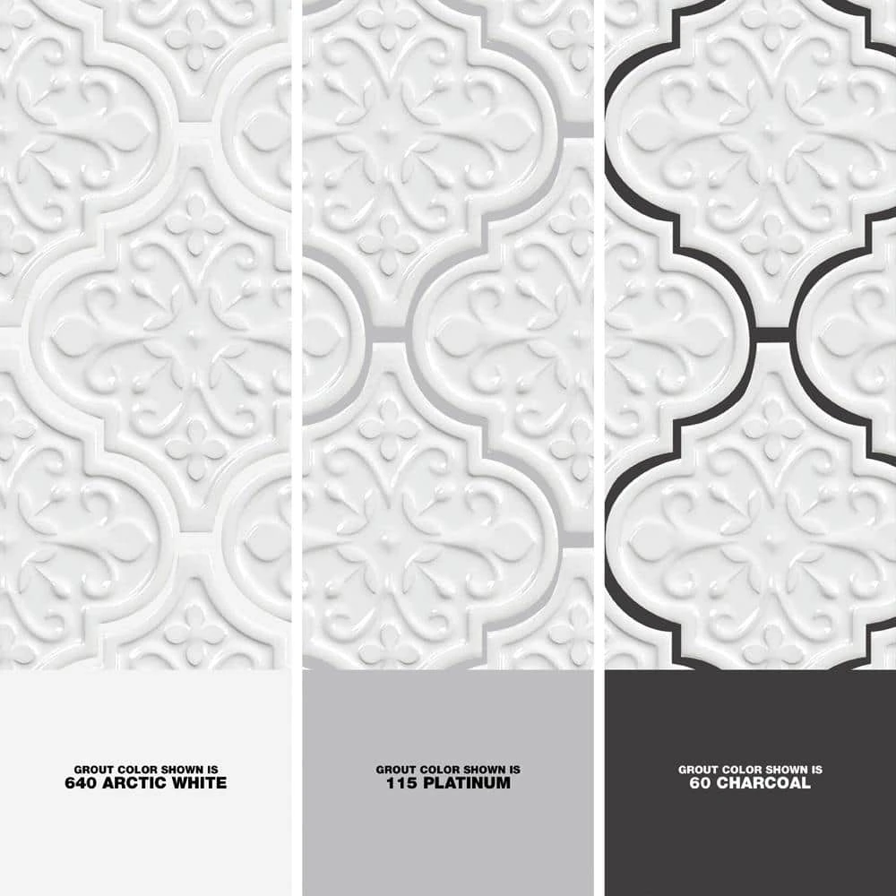 Vintage Florid Lantern White 6-1/4 in. x 7-1/4 in. Ceramic Wall Tile (30-Pieces 4.8 sq. ft. / Box) by Ivy Hill Tile 7 Vintage Florid Lantern White 6-1/4 in. x 7-1/4 in. Ceramic Wall Tile (30-Pieces 4.8 sq. ft. / Box) by Ivy Hill Tile - Image 5