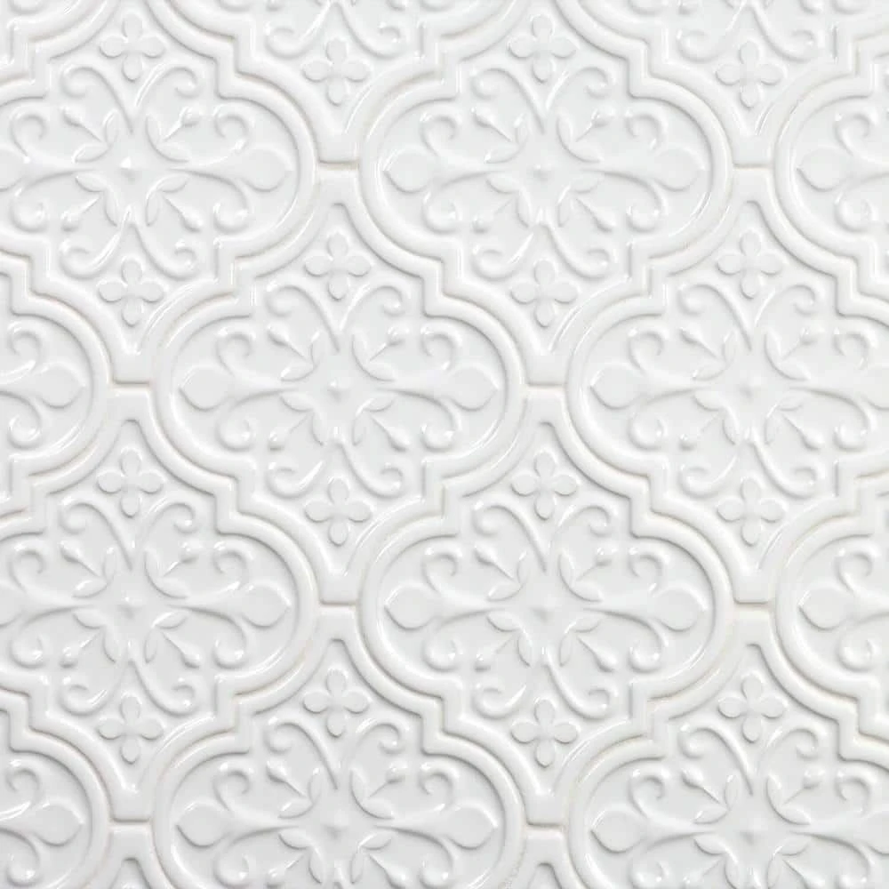 Vintage Florid Lantern White 6-1/4 in. x 7-1/4 in. Ceramic Wall Tile (30-Pieces 4.8 sq. ft. / Box) by Ivy Hill Tile 3 Vintage Florid Lantern White 6-1/4 in. x 7-1/4 in. Ceramic Wall Tile (30-Pieces 4.8 sq. ft. / Box) by Ivy Hill Tile