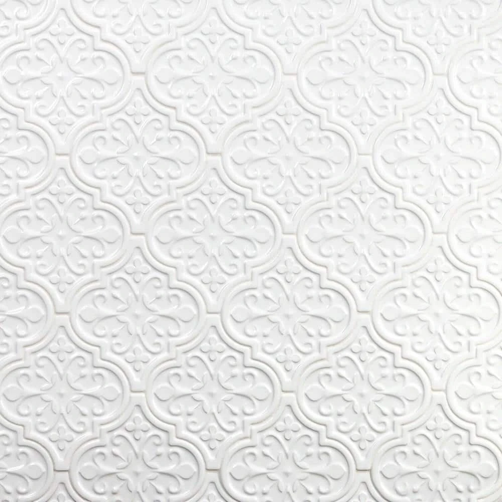 Vintage Florid Lantern White 6-1/4 in. x 7-1/4 in. Ceramic Wall Tile (30-Pieces 4.8 sq. ft. / Box) by Ivy Hill Tile 8 Vintage Florid Lantern White 6-1/4 in. x 7-1/4 in. Ceramic Wall Tile (30-Pieces 4.8 sq. ft. / Box) by Ivy Hill Tile - Image 6